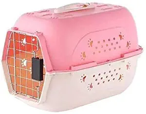 Pet Believe Portable Pet Carrier Travel Kennel Cage Crate Carrier Box for Cat and Puppy (Pink). 18 Inch