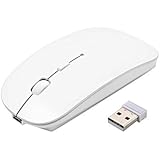 Wireless Mouse, (Slim &amp; Noiseless, DPI Adjustable) DOOMI 2.4G USB Wireless Mice Optical PC Laptop Computer Cordless Mouse with Nano Receiver, 1000/1200/1600 DPI 3 Adjustment Levels Full Size Mouse, Home &amp; Office for Windows Mac Linux Vista Macbook - Super Energy Saving(White)