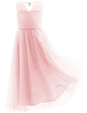 CHICTRY Kinder Mädchen Kleider Festlich Lange Brautjungfern Kleid Hochzeit Blumensmädchenkleid Partykleid Kleidung