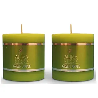AuraDecor 2.5inch * 2.5 inch Fragrance Pillar Candle ( Pack of 2 ) || Spa Candle || Home D