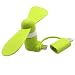 Produktbild USB-Telefon HHX Fan USB-Ventilator MINI FAN für iPhone 6/6S & 6 Plus/6S Plus & iPhone 5/5S & iPad Air Fashion Portable 2 in 1 Micro USB Fan Hot Wetter Elektronik für (Micro-USB 2.0) Android und Samsung Mobiltelefon(green)