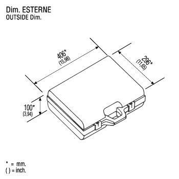 Kunststoffkoffer leer in transparent, Außenmaß: 406x296x100 mm - 2