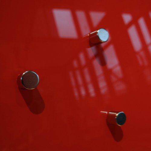 Glas Magnettafel / Magnetboard MAX 50×30 cm rot inkl. 5 Magnete, Glasmagnettafel / Magnetwand / Memoboard - 5