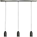 Produktbild 3x Betonlampe"dark edition" (hängend), Textilkabel"Schwarz" (19 Farben wählbar), Deckenschiene 113 cm, incl. LED (GU10, Dimmbar), Esszimmerlampe Buchenbusch urban design