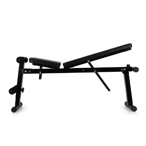 Klar FIT Banco de Entrenamiento Plegable - Variedad de Ejercicios, Especial Abdominales, Elementos Ajustables, Diferentes Niveles, Peso máx. 160 kg, Cuero sintético, Negro