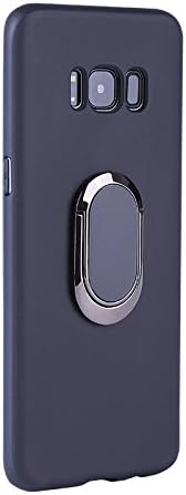 Samsung Galaxy S8 Case with 360 Rotating Ring Grip Holder Kickstand Function Magnetic Base, Ultra Slim Thin Hard Scrub Cover with Shockproof Protective for Soft TPU Samsung Galaxy S8（Black）