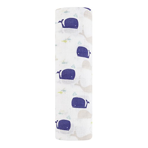 aden + anais 8911G Classic Single Swaddle High Seas – Whales - 3