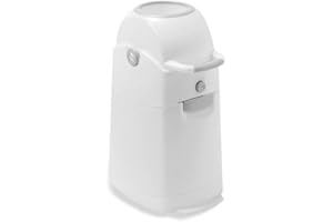 DIAPER CHAMP ASALVO Contenedor de pañales con 3 cierres herméticos antiolores y antibacteriano./ Funciona con bolsas de plástico normales / Desecha pañales con una sola mano/ Desmontable para limpieza