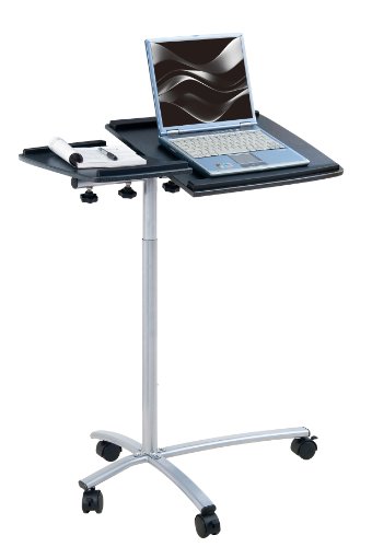 SixBros. Laptoptisch Projektionstisch Schwarz/Silbergrau – B-001N/58 – MDF Graphitschwarz – Gestell Metall Silbergrau - 2