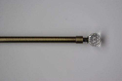 EXTENDABLE Crystal Curtain Rail Pole - Antique Gold / Bronze 120cm - 220cm