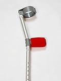 Crutch Handle Padded/Pad Covers (Set of 2) - Selection of Colours Designs (Red)