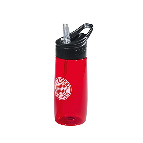 Borraccia trasparente rosso 0, 5L FC Bayern Monaco bottiglia, botella, bouteille, bottle FCB Munich