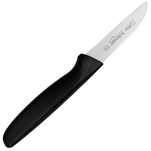 Gemüsemesser rostfrei aus Solingen - Obstmesser - gerade Schneide - schwarzes Heft