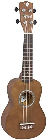 Mega Pack Christmas: Octopus Soprano Ukulele Mod. UK 200 NT NATURAL WOOD (Includes Ukulele Octopuss UK 200 NT, Case for Concert Ukulele Tuner Digital, Metodo Ukulele + CD and 2 puas Dunlop)