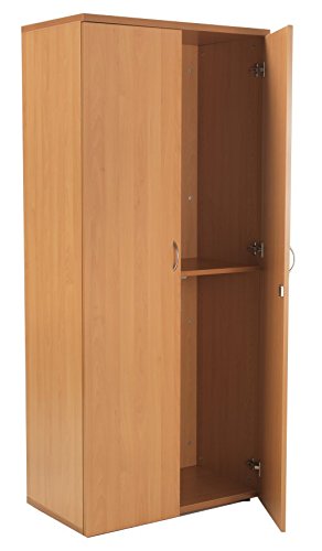 Beech High Office Cupboard, 1800mm High, Lockable Double Doors and 4 Shelves - Tall Office Cupboard, Tall Cupboard - SMART Office Furniture Range from Relax Office Furniture
