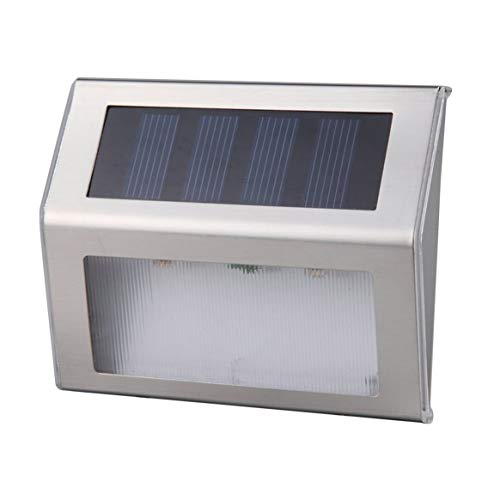 Preisvergleich Produktbild Delicacydex Energieeffiziente Wasserdichte Edelstahl solarbetriebene Wandhalterung Lampe Gartenzaun Landschaft Lampe Treppe Hof Licht - warmweiß