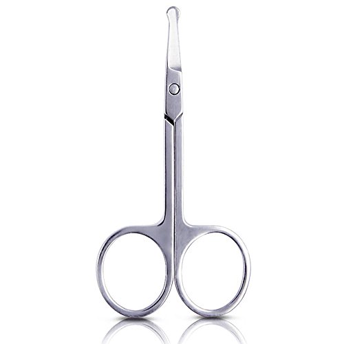 mlmsy Gesichtsbehaarung Schere Sicherheit Abgerundete Spitze Gesichtsbehaarung Schere Personal Care Borte Beauty Tools für Augenbrauen Wimpern Nase Haar Ohr Haar Schnurrbart, Round Tip - 2