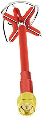 GOTOQOMO R1 5.8GHz 5DBi High Gain SMA Male Circular Polarized Four Leaf Clover Antenna for FPV Multicopter (Red)