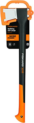 Fiskars Spaltaxt, Inklusive Klingen- und Transportschutz, Länge 70 cm, Antihaftbeschichtet, Hochwertige Stahl-Klinge/Glasfaserverstärkter Kunststoff-Stiel, Schwarz/Orange, X21–L, 2,1 kg, 1015642 - 6