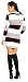 Zeta Ville Women's - Maternity Stripes Knit Jumper Dress Tunic Top V-Neck - 405c (Brown, ONE SIZE UK 8/10/12)
