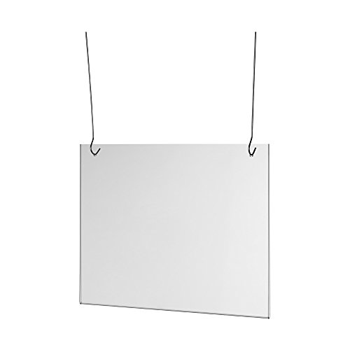 Sparset - Vorteilspack - 5 x Acrylglastasche - Plakattasche DIN A4 Querformat mit 2 Bohrungen inkl. 10 Haken zum Aufhängen - Querformat DIN A4 - Acrylglas Plakattaschen