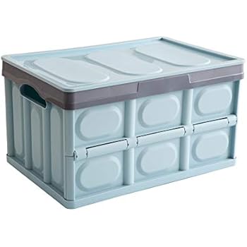 collapsible storage crate lid plastic box folding delivery litre cube basket working liter foldable somine utility closet duty organization heavy