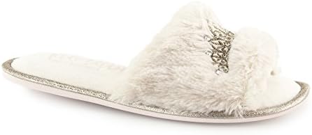 Pretty You London TAYLOR Ladies Open Toe Slippers Rose Extra Large
