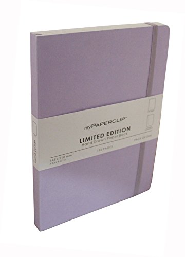 myPAPERCLIP Limited Edition A5 Plain/Unruled Notebook | 192 Pages, 100 GSM, Soft Cover, A5 (5 .83 x 8.27 in) | Flat Lay Design | Bookmark, Elastic Closure | Lilac