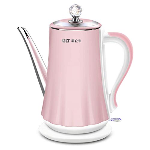 DONGY lectrique Bouilloire Mnage Double Anti-chaudage En Acier Inoxydable Long Mouth Pot Automatique Power Off 1.4L (Couleur : Pink)