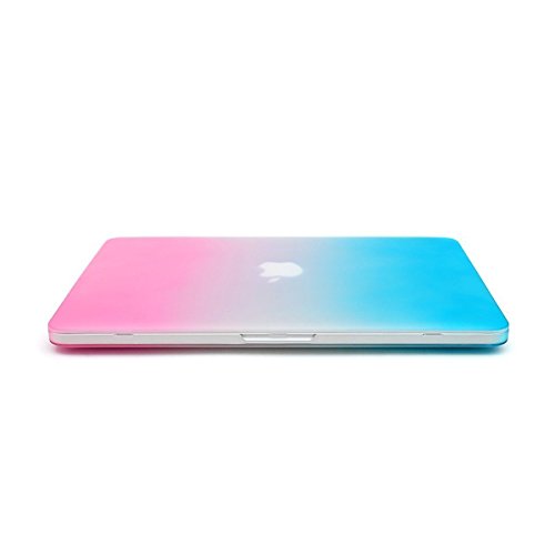 MOSISO Ultra Slim Plastik Hartschale Schutzhülle Hülle Snap Case für Macbook Pro 13 Zoll mit Retina Display NO CD-ROM Drive (A1502 / A1425), Rosa und Blau - 4
