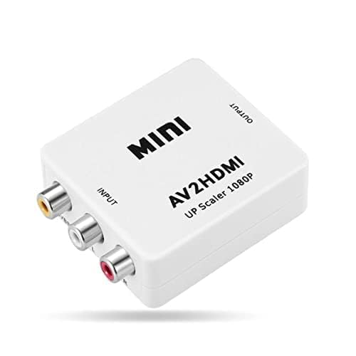 VIAXOS Terabyte RCA to HDMI Composite Video Audio Converter Adapter - 1080P AV to HDMI, Supports PAL/NTSC With USB Charge Cable for PC Laptop HDTV (White) 05