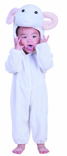 Fun Play Costume da Ariete per Bambini - Costume a Pezzo Unico per Bambini e Bambine - Vestito in Maschera Taglia Media per Bambini di 3-5 Anni (110cm)