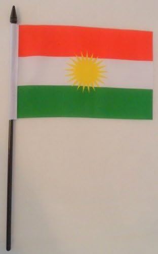 Pack Of 12 x Kurdistan 4" x 6" Desktop Table Flags With Sticks