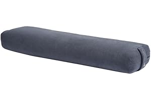‎MANDUKA Manduka Yoga Lean Nackenrolle, leicht, abnehmbarer eQua-Mikrofaserbezug, einfacher Tragegriff, feste Unterstützung, Donnergrau, 73,7 x 17,8 x 8,3 cm