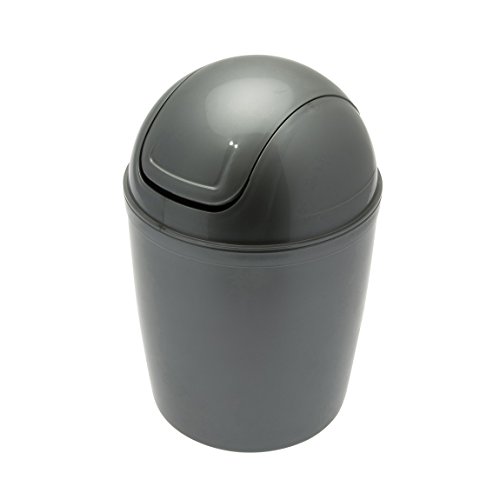 Carpemodo Kosmetikeimer Schwingdeckeleimer 1,5 l Volumen / Grau / Kunststoff / Ø 13.5 x 20 cm