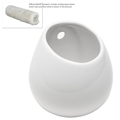 MyGift?White Petite Wall Mounted, Hanging or Freestanding Decorative Ceramic Flower Planter Vase Holder Display by MyGift - 5