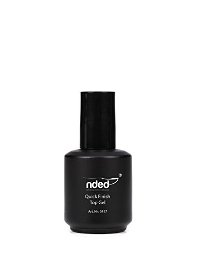 NDED Quick Finish LED Gel UV Top Coat Versiegelungsgel ohne Schwitzschicht, dünnviskos, 15 ml, UV geeignet, LED geeignet, säurefrei