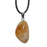 Citrin (Amethyst gebrannt) Trommelstein Anhänger. Bei diesem Citrin handelt es sich um einen bei 400 Grad gebrannten Amethyst