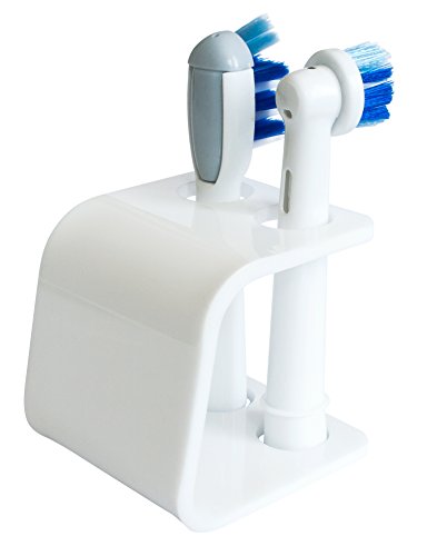 Seemii Zahnbürstenhalter für elektrische Bürstenköpfe – 2 Kopf Halter, Plastik, Weiß - 3
