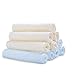 Price comparison product image Cotton Baby Washcloths 10 Pack, Reusable Baby Wipes, Extra Soft Face/Shower Towels for Sensitive Skin