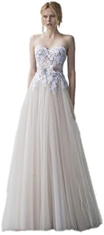 nymph Women's Strapless Lace Tulle Bohemian Wedding Dress Beach Ivory 10