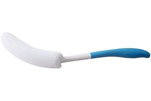NatureMan Long Handled Bath Brush,15.35 Inches Bath Body Brush, Easy Reach Anti-Slip Curve Handle Body Brush for Seniors,Suitable for Elderly/Pregnant Aid Bathing and Shower