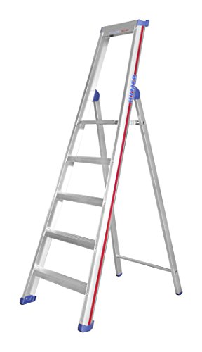 HYMER Stufenstehleiter mit Plattform SC60, einseitig begehbar, 5 Stufen, 602605