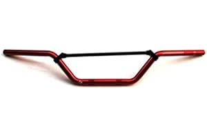 one by Camamoto - Manillar de aluminio ergal de 110 mm de altura, compatible con Enduro Moto Cross 4 tiempos Cafe Race/Larg. 79 cm, diámetro Ø22 mm, diámetro interior Ø14,5 mm (rojo)