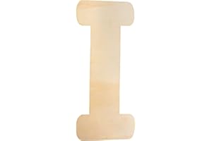 LONGAN CRAFT Large Wooden Letters 12 Inch, Unfinished 30cm Wooden Letter I for Crafts Children's Names Capital Alphabet 5mm Thick Wood Letters for Nursery Decor Wall Art Hanging Home Painting