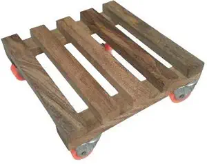 Truphe Wooden Plant Stand with Wheels