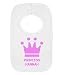 Personalised Princess Name Pink Crown Customise With Name Cute Unique Pullover Baby Bib