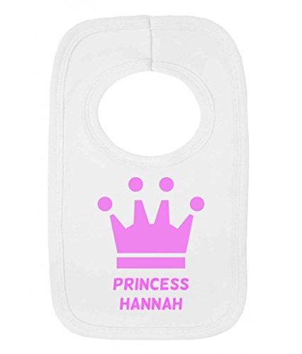 Personalised Princess Name Pink Crown Customise With Name Cute Unique Pullover Baby Bib
