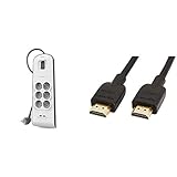Belkin - BSV604ca2M - Multiprise/Parafoudre 6 Prises avec 2 Ports USB Intégrés - Cordon de 2m & AmazonBasics Câble HDMI 2.0 Haut débit Compatible Ethernet / 3D / Retour Audio