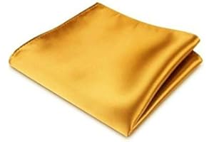 OUTLETISSIMO® POCHETTE FAZZOLETTE POCHE SATIN OR CLASSIQUE HOMME FEMME NOUVEAU, or, Taille Unique